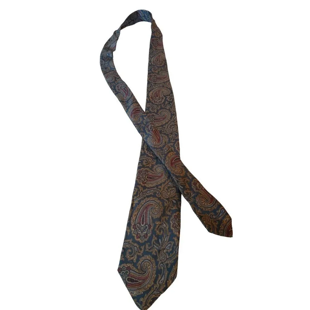 Vintage Burt Pulitzer For Lord And Taylor All Silk Neck Tie‎ Paisley